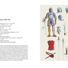 Plate D: Italian Mercenaries 1490–1525. Links Textliste, rechts Illustrationen von Rüstungen und Waffen.