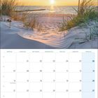 06 | 2027, Usedom Meine Insel. Kalenderseite mit Strand und Sonnenuntergang am Meer.