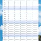 Kalender mit Text "Juni" und "Rasender Roland auf Rügen". Bild einer historischen Dampflok, die durch grüne Landschaft fährt.