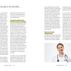 **Texte:**

- Überschrift: "NUN LIEGT ES AN DIR …"
- Fett hervorgehoben: "DU KANNST DEINEN STOFF­WECHSEL SELBST AKTIVIEREN."
- Fett und gelb markiert: "FREU DICH AUF DIE VERÄNDERUNG."

**Beschreibung:**

Links Fließtext über Stoffwechsel und persönliche Verantwortung. Rechts lächelnder Mann im Arztkittel mit Stethoskop.