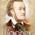 "Richard Wagner" und "6" sind hervorgehoben. Illustration eines Mannes in historischer Kleidung mit farbigem Hintergrund.