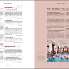 Titel: BUDAPEST. Text beschreibt die Schönheit und Sehenswürdigkeiten der Stadt wie Burgberg, Fischerbastei und Matthiaskirche. Links Blick auf das ungarische Parlament mit herbstlichen Bäumen im Vordergrund.