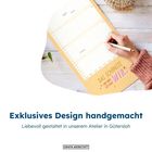 Exklusives Design handgemacht, liebevoll gestaltet in Gütersloh. Kalenderblatt, Schrift: "Das Schönste an uns ist das Wir".