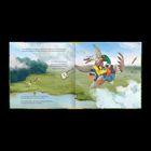 Es handelt sich um eine Illustration mit Text: Eine Gruppe von Enten fliegt chaotisch durcheinander, Federn wirbeln.