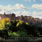 Kalender mit Edinburgh Castle. Wöchentliche Datumsreihen, darunter "6" und "Edinburgh Castle" ohne Copyright-Hinweis.