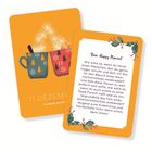 Links: "11. DEZEMBER." Rechts: Text über den Vorschlag eines Treffens auf einem Weihnachtsmarkt. Dekoriert mit Tassenillustration.
