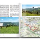 Text beschreibt eine Wanderung am Hittisberg Ost. Bilder zeigen Landschaften und eine Wanderkarte.