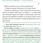 Seite 7 zeigt einen französischen Text über Élodie, die einen Mann im Restaurant bedient. Wörter werden ins Deutsche übersetzt.