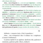 Ein Textausschnitt auf Italienisch und Deutsch. Dialog zwischen Lucia, dem Bürgermeister und anderen mit Emotionen und Reaktionen.