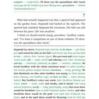 Seite 16. Englischer Text mit deutschen Übersetzungen kursiv. Geschichte über Reginald und Geoffrey mit Sätzen über Eichhörnchen.