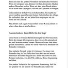 „Warum Gelassenheit so wichtig ist“ und „Atemtechniken: Erste Hilfe für den Kopf“. Text erklärt Stress und Atemtechniken.