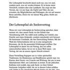 Überschrift: "Der Lebenspfad als Seelenvertrag". Der Text beschreibt spirituelle Konzepte wie Karma und Bestimmung.