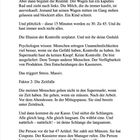 Text über die Illusion von Kontrolle beim Einkaufen und Stressfaktoren wie Zeitdruck und lange Warteschlangen.