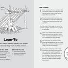 Lean-To: Ein einfaches Unterkunftsprojekt mit Anleitung und benötigtem Material. Enthält Knoten und Vorgehensweise.