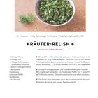 KRÄUTER-RELISH: leicht und kräuterfrisch. Rezeptbeschreibung mit Dill, Minze und Koriander in einer Schüssel.