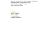 Text über Lächeln und Schüchternheit; grüner Text fragt über das Wissen um Enden; Fußnote fragt über alltägliche Entscheidungen.