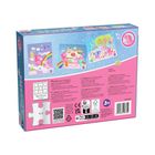 Puzzle mit Einhorn-Motiven: "Einhorn Glitzerglück", "Einhorn Flocken", 12 bis 18 Teile. Geeignet ab 3 Jahren. CE-Kennzeichnung.