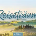 "WOCHENPLANER 2027", "Reiseträume". Eine weite, sonnige Landschaft mit grünen Hügeln und Bäumen im Hintergrund.