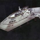 "PZ-5" steht auf einem modernen Raumschiff mit zwei Astronauten im Weltraum. Unten ist ein DEFA-Logo sichtbar.