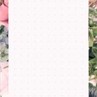 Oben steht "MB". Buntes Blumenmotiv im Rahmen um ein leeres gepunktetes Feld.