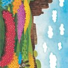 Logo von Zdeněk Miler Agentur. Ein Hase und ein Maulwurf in einer bunten, bergigen Blumenlandschaft.