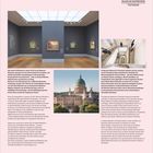 Museum Barberini, Potsdam. Ein Ausstellungsraum mit Gemälden. Außenansicht eines Gebäudes mit großer Kuppel.