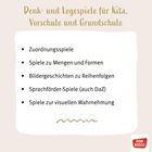 Text oben: Denk- und Legespiele für Kita, Vorschule und Grundschule. Liste mit Spielarten. Logo: DON BOSCO. Verspieltes Design.