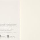 Text: "Our Manifesto: At Moleskine, we believe in the timeless power of handwriting..." Links zwei QR-Codes, rechts leere Seite.