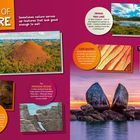 "A TASTE OF NATURE". Features: Chocolate Hills, Frying Pan Lake, Pancake Rocks, Cave Bacon, Split Apple Rock. Vivid fotos.