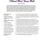 "I Want More" Tuna Melt: Rezept für 2 Sandwiches. Zutaten und Schritte erklärt. Hinweis, dass es sich um ein literarisches Rezept handelt.