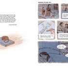 Zitat über Kinder gefolgt von Illustrationen einer Familie in Warschau 1923, mit Erklärungen über Kriegsvergangenheit.