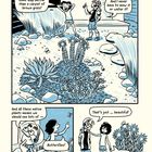 Zwei Personen stehen in einem Garten mit vielen Pflanzen. Eine sagt, alles sieht besser aus als brauner Rasen.