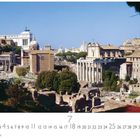 Forum Romanum. Unten: Zahlen und der Monat Juli. Historische Ruinen in einer weitläufigen, sonnigen Landschaft.