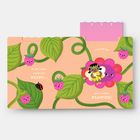 "If you were a playful FAIRY... I would be your sweet FLOWER!" Illustration mit Blättern, Himbeeren, Marienkäfer und Blume.