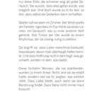 Seite 12; Text: Über stille Minuten, loslassen, Hoffnung und die Bedeutung von Liebe und Nähe ohne Berührung.
