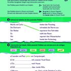 Grammatikübungen mit Satzgliedern. Verbindung von Subjekten und Prädikaten. Anweisungen und Beispiele zur Satzbildung.