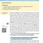 2.3 Angaben und Erläuterungen zu wesentlichen Werken. Zusammenfassung Dürrenmatt: thematisiert Zufall, Essen, mutige Einzelne.