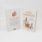 "Osterspaziergang: Die schönsten Gedichte und Geschichten". Illustration von Hasenfamilie in farbiger Kleidung.