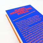 Buchtitel: „MACHT, MEINUNG UND MORAL“
Blauer Umschlag mit orangener Schrift, kurze Inhaltsbeschreibung.