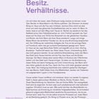 Texte: "Marlene Streeruwitz", "Besitz. Verhältnisse.", "Malgorzata Markiewicz", "Pinafores [Schürzenkleider], 2002/17". 

Autor: Marlene Streeruwitz. Thema: Ehe, Geschlechterrollen.