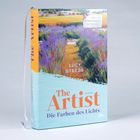 „The Artist: Die Farben des Lichts“ von Lucy Steeds. Illustration: Feld mit violetten und gelben Blüten.