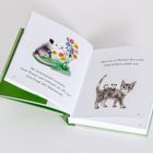 Links: "Der Unterschied zwischen einer Blume und Unkraut..." mit einem Opossum, rechts: Katze mit Opossums auf dem Rücken.