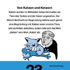 "Von Katzen und Ketzern" erklärt mittelalterliche Ansichten über Katzen. Unten: blaue Fläche mit Datum "Donnerstag, 23. September".