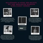 WILLKOMMEN IM HOTEL DER GELÜSTE, WO IHRE GEHEIMSTEN WÜNSCHE WIRKLICHKEIT WERDEN … Illustrationen von Personen und Szenen.
