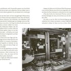 Text auf Seite 116: Geschichten über ein verbeultes Auto und eine Diskussion wegen eines Feuerzeuges. Daneben ein Ladeninterieur.