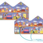 "In der Gute-Nacht-Straße 1 liegen die Mäusekinder schon im Bett. Hinter jeder Klappe steckt eine neue Überraschung!"

Illustration: Ein Mäusehaus mit Betten, Küche und Mäusen beim Schlafen.