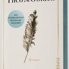 „Theo in Golden“, „Das internationale Bestseller-Phänomen“, „Roman“, „Allen Levi“. Federzeichnung auf hellem Hintergrund.