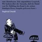 Zitat von Siegfried Unseld über ein Abendessen mit Reich-Ranicki. Illustration eines sitzenden Mannes auf einem Stuhl.