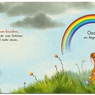 Text: "Tut’s jetzt noch weh? Ein bisschen schon. Wie wäre es, wenn wir dich verbinden?" Illustration mit Tieren auf Wiese.