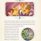 Eine Szene von Arielle und der Meereshexe Ursula. Arielle hält ein Pergament, Ursula zaubert. Darunter Text über Arielles Wunsch.